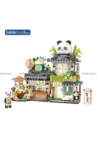 Đồ Chơi Lắp Ráp Mô Hình Tiệm Trà Gấu Trúc (Panda Tea Store) Hãng Loz